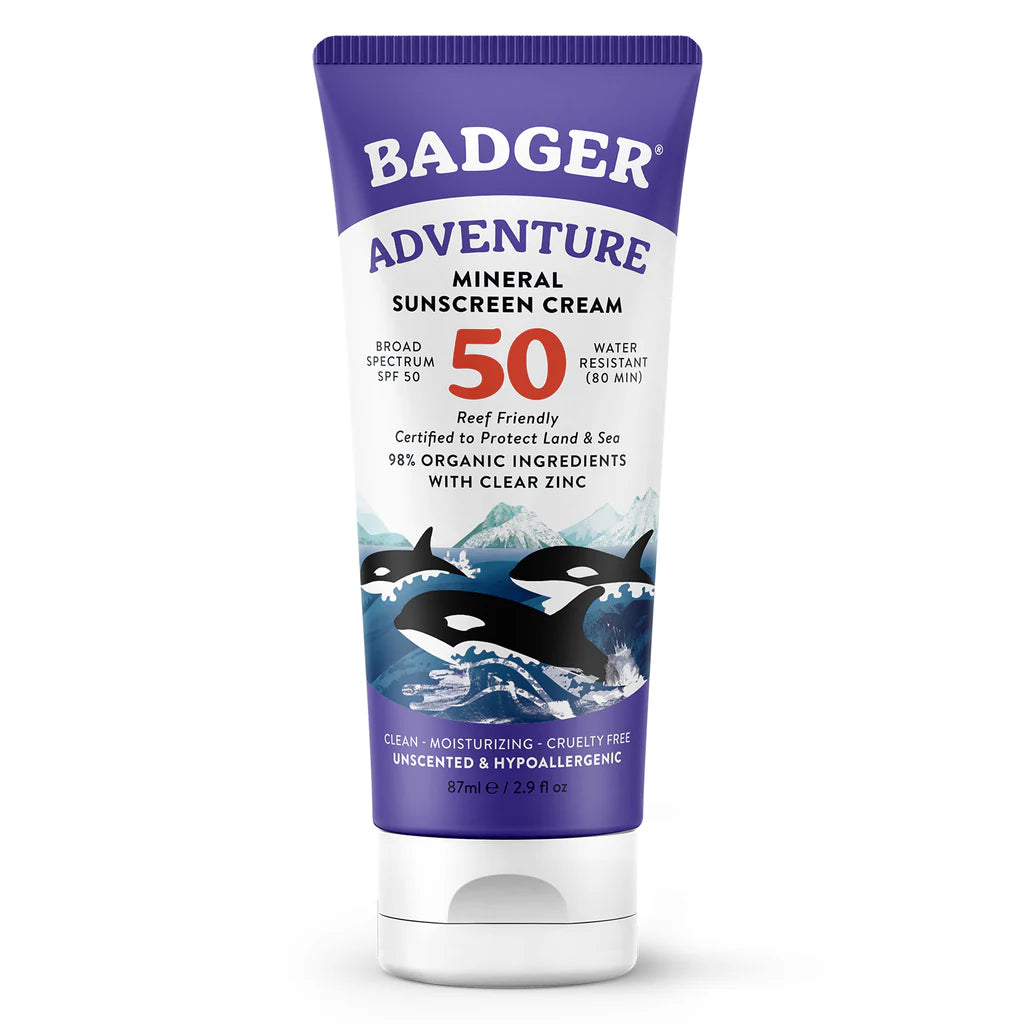 Badger Adventure Mineral Sunscreen Cream - SPF 50